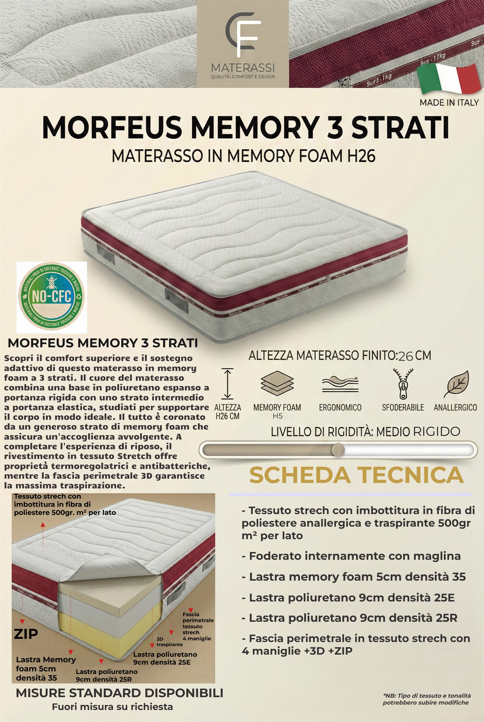 Materasso Morfeus 3 Strati